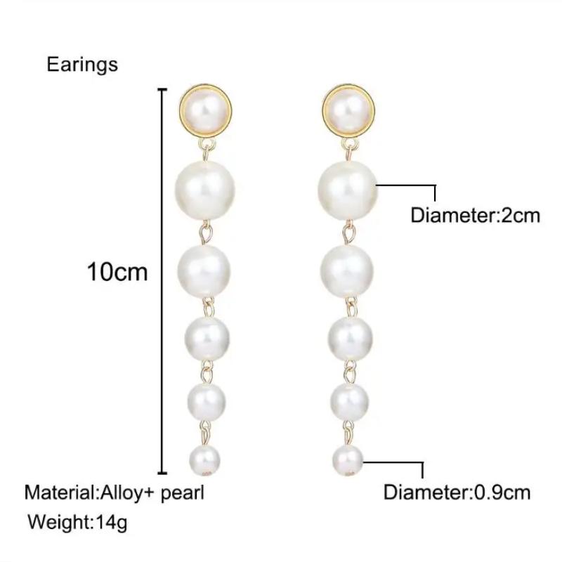 Simple Long Dangle Wedding Party Beautiful Gift Pearl Ball Drop Earrings Jewelry Accessories for Women Girls Fashion Earringsing
