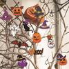 Halloween Hanging Decorations: Ghost Festival Pumpkin & Bat Pendants with Jute Rope
