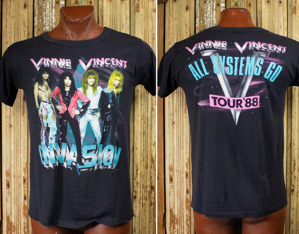 Винтажная футболка унисекс Vinnie Vincent All Systems Go Concert 1988 S