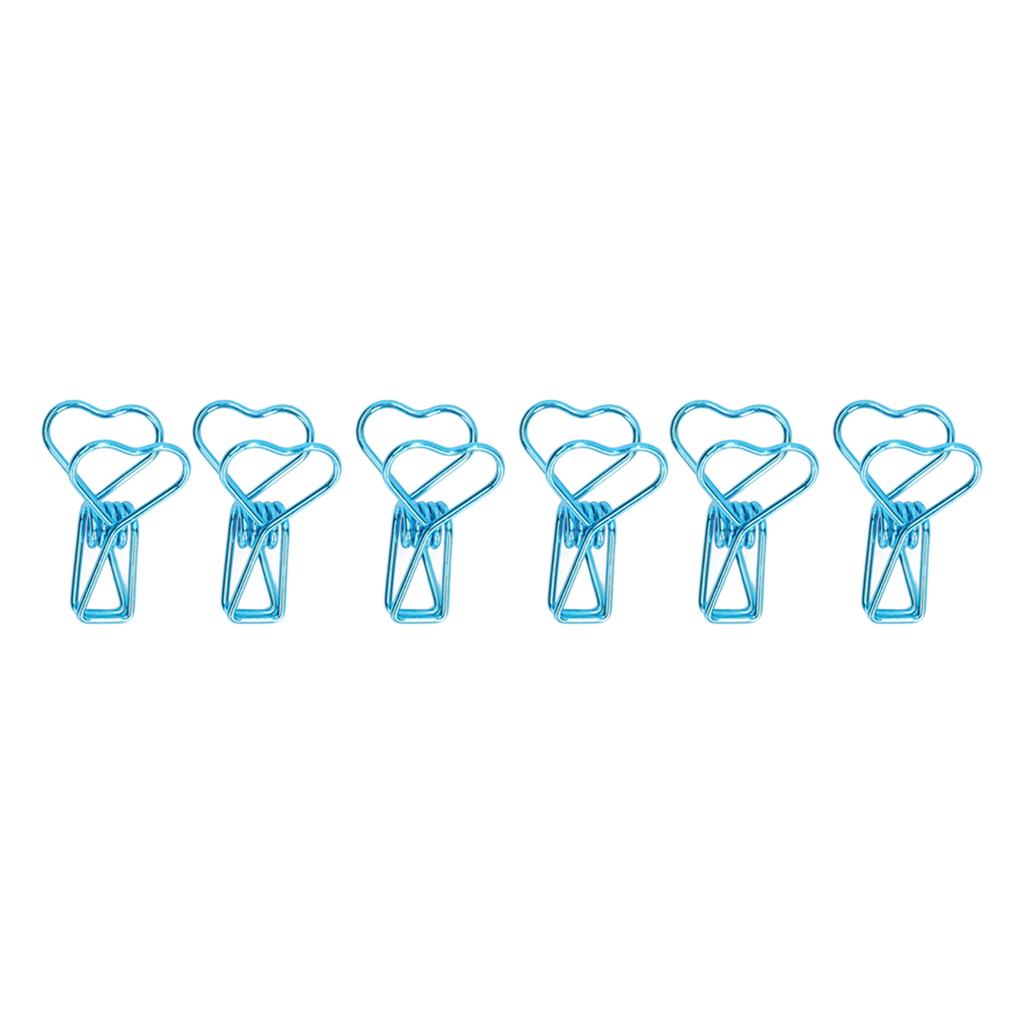 100pcs   Clips Cute Cartoon Heart Shape Metal Hollowed   Tail Clips Paper Clamps   Supplies