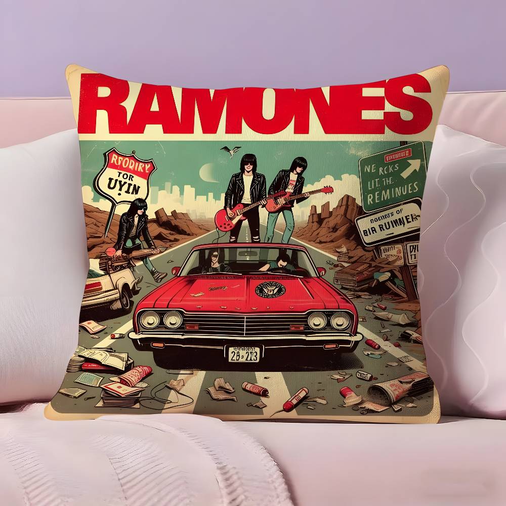 Rockband R-Ramones Kuddfodral Ultramjukt Hudvänligt Tyg Molnliknande Komfort & Dold Dragkedja