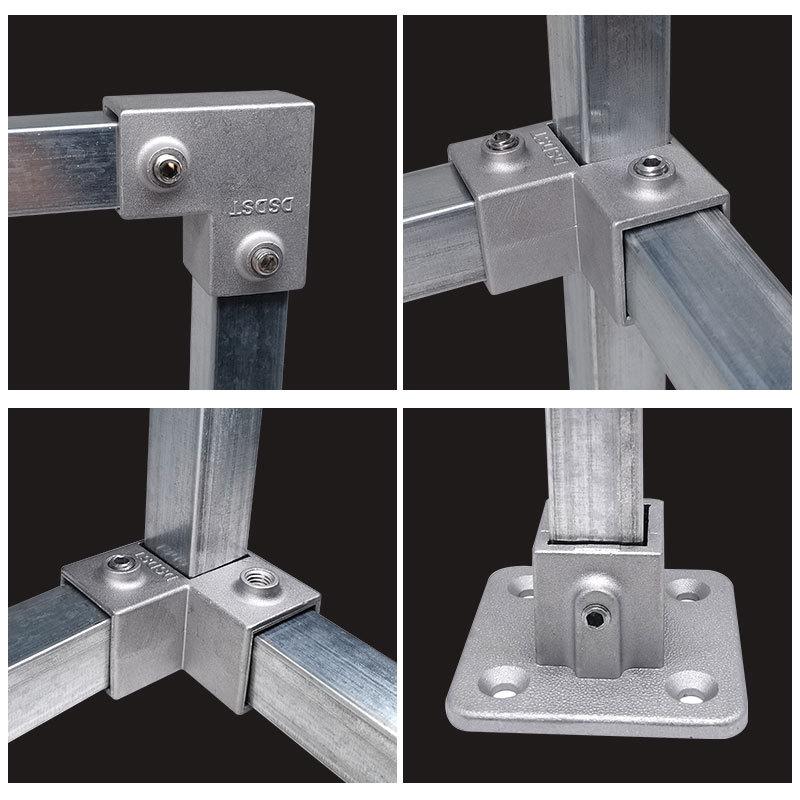 1 buc Piesă de Conectare Tub Pătrat Aliaj Aluminiu Cot Conector Triplu Tub Pătrat Îmbinare Fixă Raft Raft de Depozitare