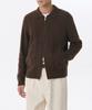 MUSINSA STANDARD Aran Cable Collared Knit Zip-Up [Brown]