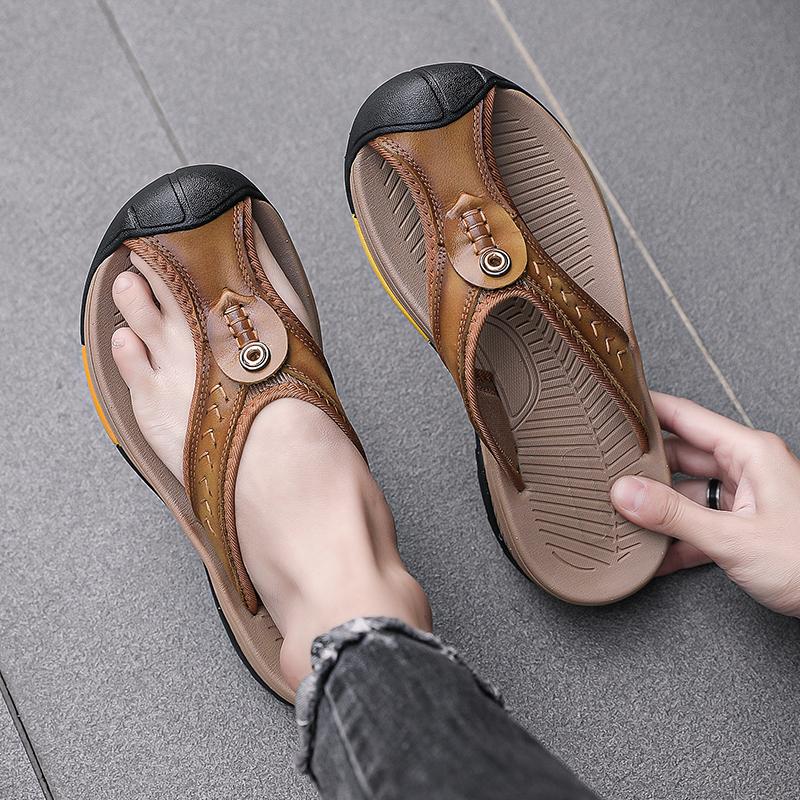 WAERTA Men's Summer Leather Sandals Hiking Shoes Sneakers Non-slip Male Slippers Big Size 38-46 Zapatos Hombre Casual Shoes