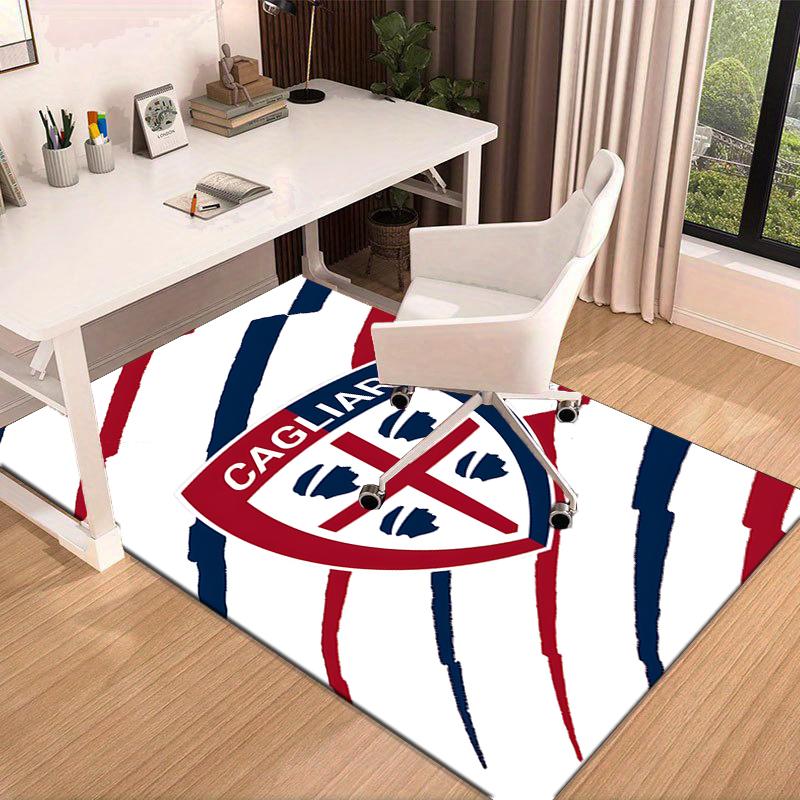 1PC Football Cagliari Design Rug Game Carpet, Floor Mat for Bedroom Living Room Entryway Rug, Home Decor Idea Gift for Christmas birthday