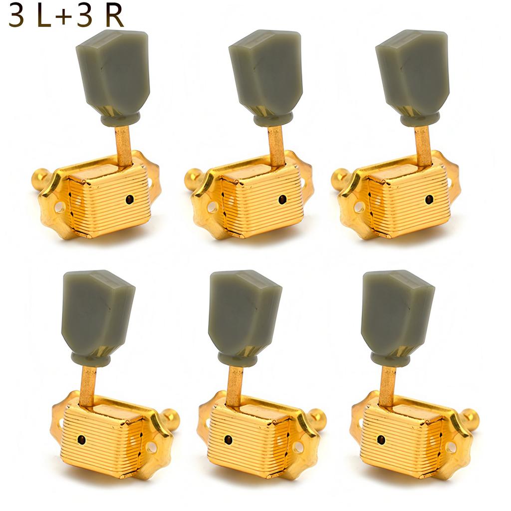 1:15 6 Vintage Jade Electric Guitar Tuning Pegs Semi-closed Acoustic Guitar Tuning Pegs Precise String Tuning; 8mm Hole Diameter