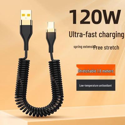 Cavo di Ricarica Rapida Super Dual Type-C Spring 6A 120W per Apple, Huawei e Honor