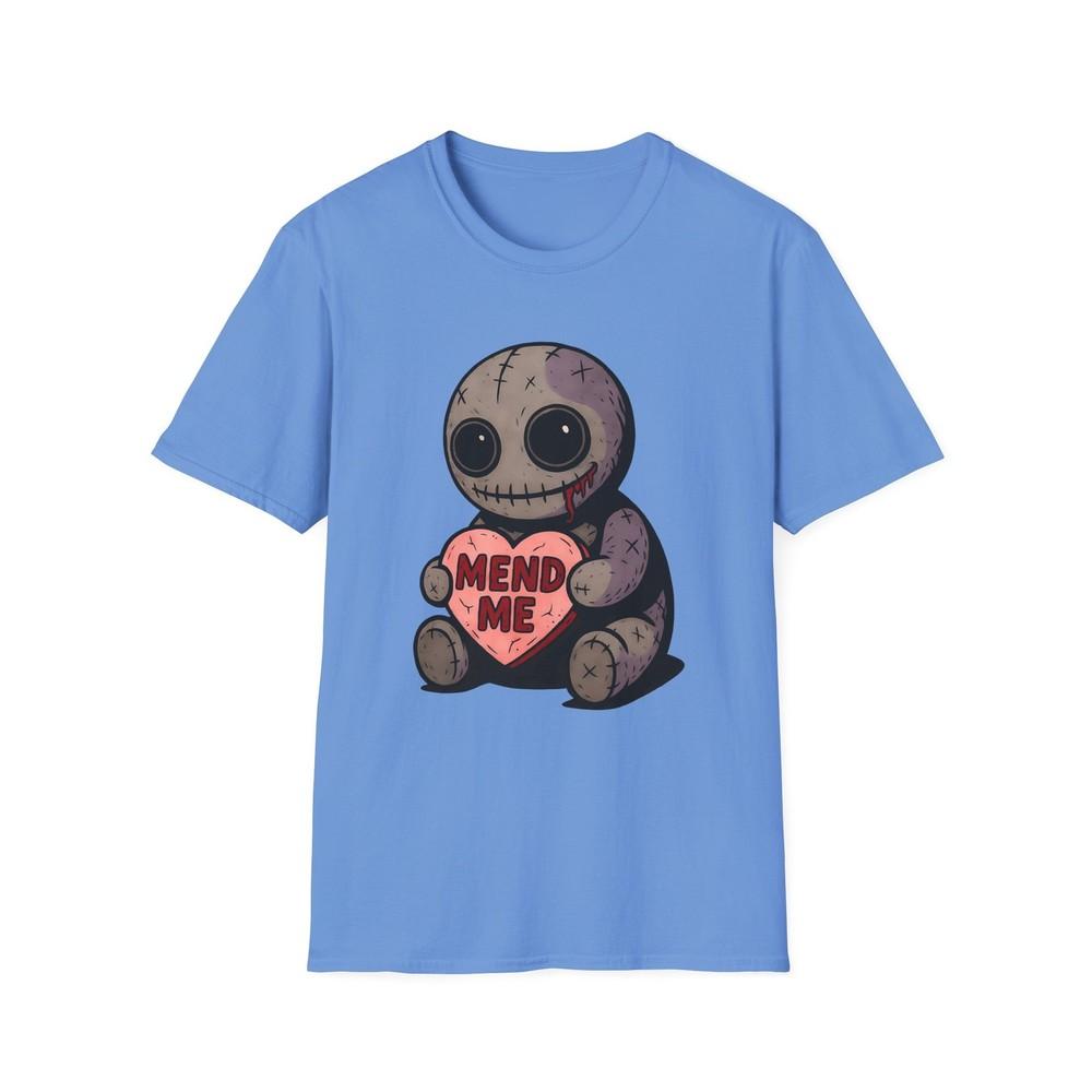 

Unisex Softstyle T-Shirt Creepy-Cute Plush Candy Heart MEND ME Halloween Fall XL