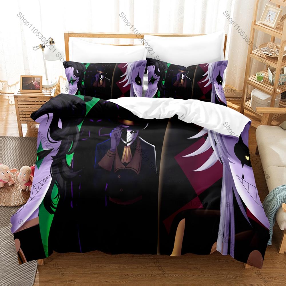 Cool Spooky The Freak Circus Printed Bedding Kit 3PCS Duvet Cover & 2 Pillow Covers Breathable Soft Bed Linens Room Ornament