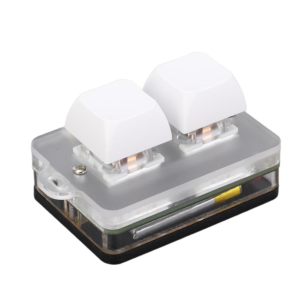 2 Tasten Tastatur USB C Kabelgebunden Bluetooth Verbindung Blaue Schalter Programmierbare Makro Mini Mechanische Tastatur
