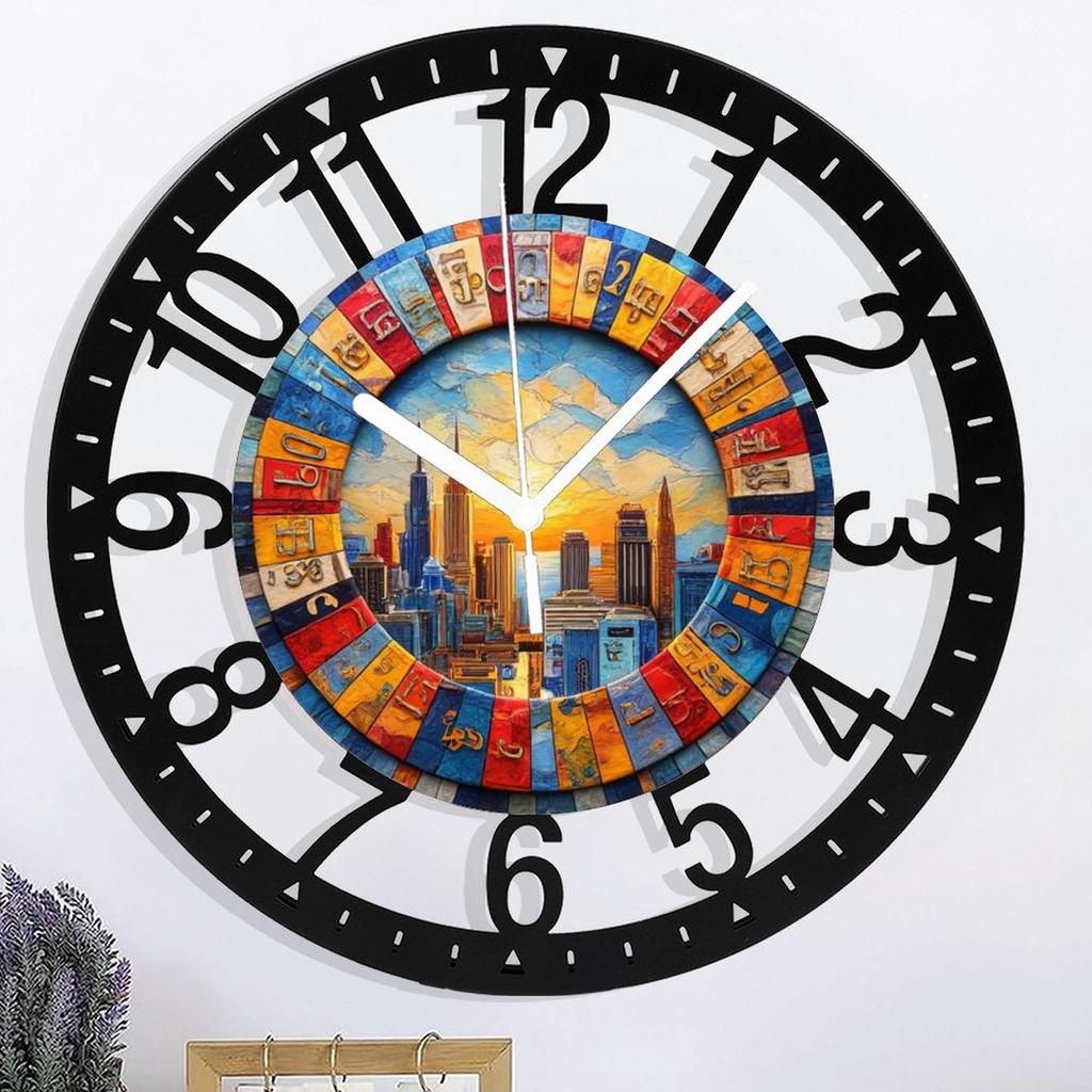 25cm Creative Iron Round Wall Clock for Fashionable Decor