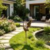 Statua Metallica Design Airone, Decorazione Artistica in Metallo Fatta a Mano per Giardino, Scultura da Giardino Resistente alle Intemperie per Patio Esterno Prato Laghetto Regalo