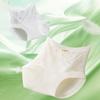 Women's High Waisted Underwear Ladies Sexy Lace Ice Silk Panties Full Coverage Breathable Soft Stretch Briefs