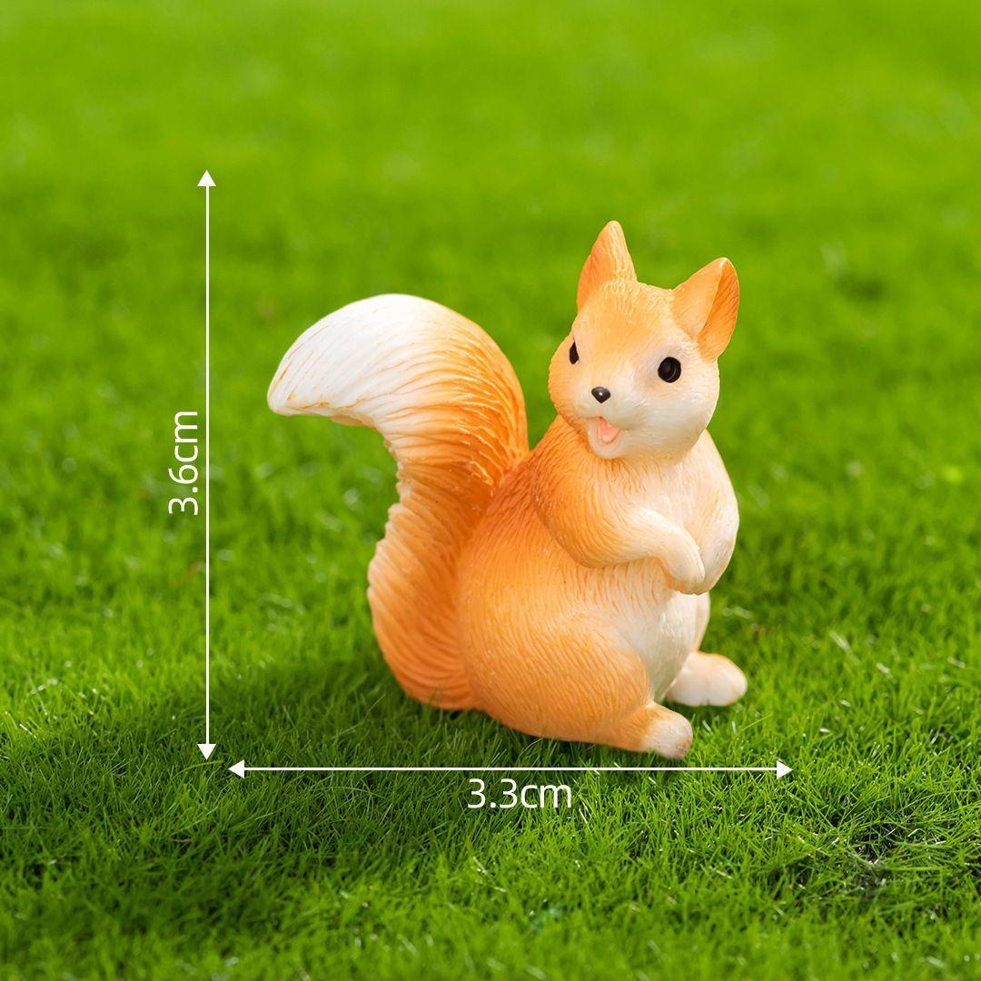 7 Pcs Cute Squirrel Animals, Mini Resin Animals, Miniature Figurines, Micro Landscape Ornaments Kit, Fairy Garden DIY Animals, Forest Encounters Type 1
