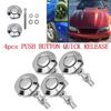 4* Push Button Quick Release Hood P Bonnet Lock Clip Latch Bumper Kit Silver