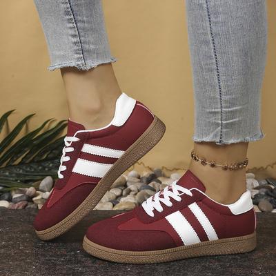 Damen Tennis Sneaker Flats Damenmode Gemischte Farben Schnürschuhe Vulkanisierte Schuhe Frühling Herbst Frau Outdoor Trainer Schuhe