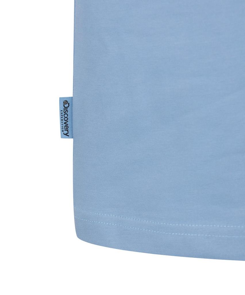 DISCOVERY EXPEDITION Unicolor Cloud Graphic Short Sleeve T-Shirt (Blue)