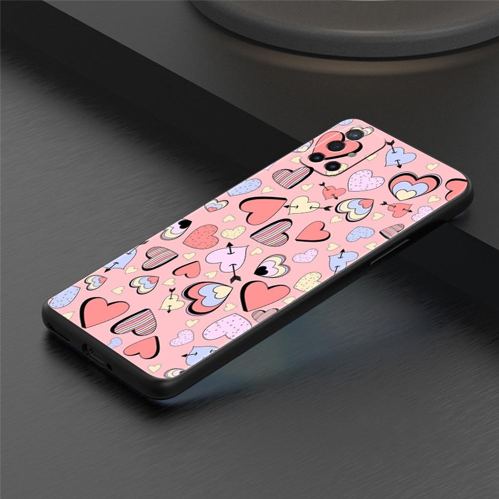 Gold Pink Rose Glitter Hearts Phone Case For OnePlus 10 9 Pro 9T 10R 9R 9RT 8T 8 7 6T 7T Nord 2T CE 2 5G N200 N10 N100 Cover