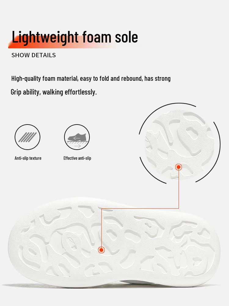 Mopei Men's Summer Cowhide Casual Sneakers - Soft Sole, Shock Absorption, Breathable, Versatile, Comfortable Dad Shoes.