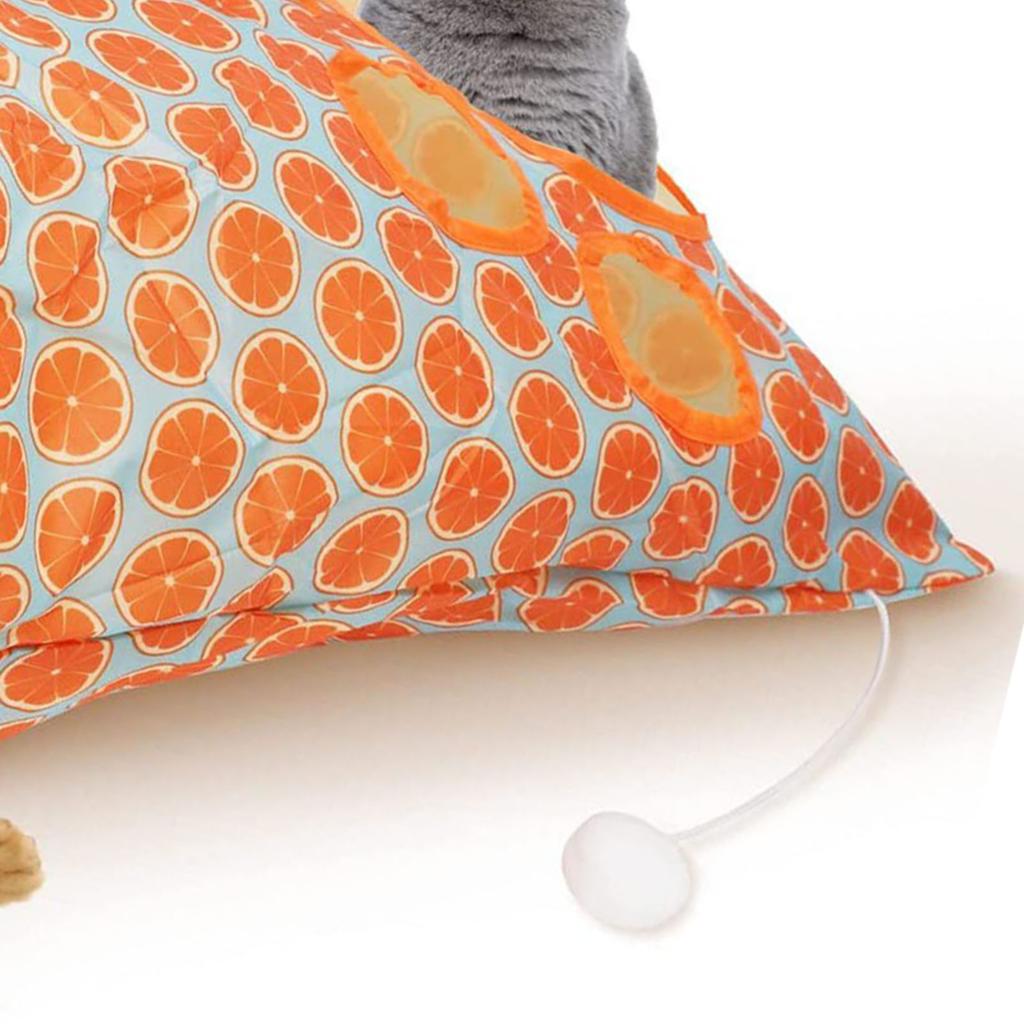 Cat Tunnel Bag Foldable Interactive 5 Holes Crinkle Sounds Tunnel Pet Drill Bucket with Plush Balls