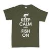 Keep Calm and Fish On Fishing Rod Line Bass Fishing T-Shirt