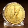 Ancient Egyptian Commemorative Coins Metal Museum Cultural and Creative, Commemorative Medals Collection Pyramid Pharaoh Relief Coins