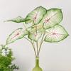 Green Plants Artificial Calla Leaves Plastic Artificial Arrowroot Leaf Banana Leaf  Room Decor