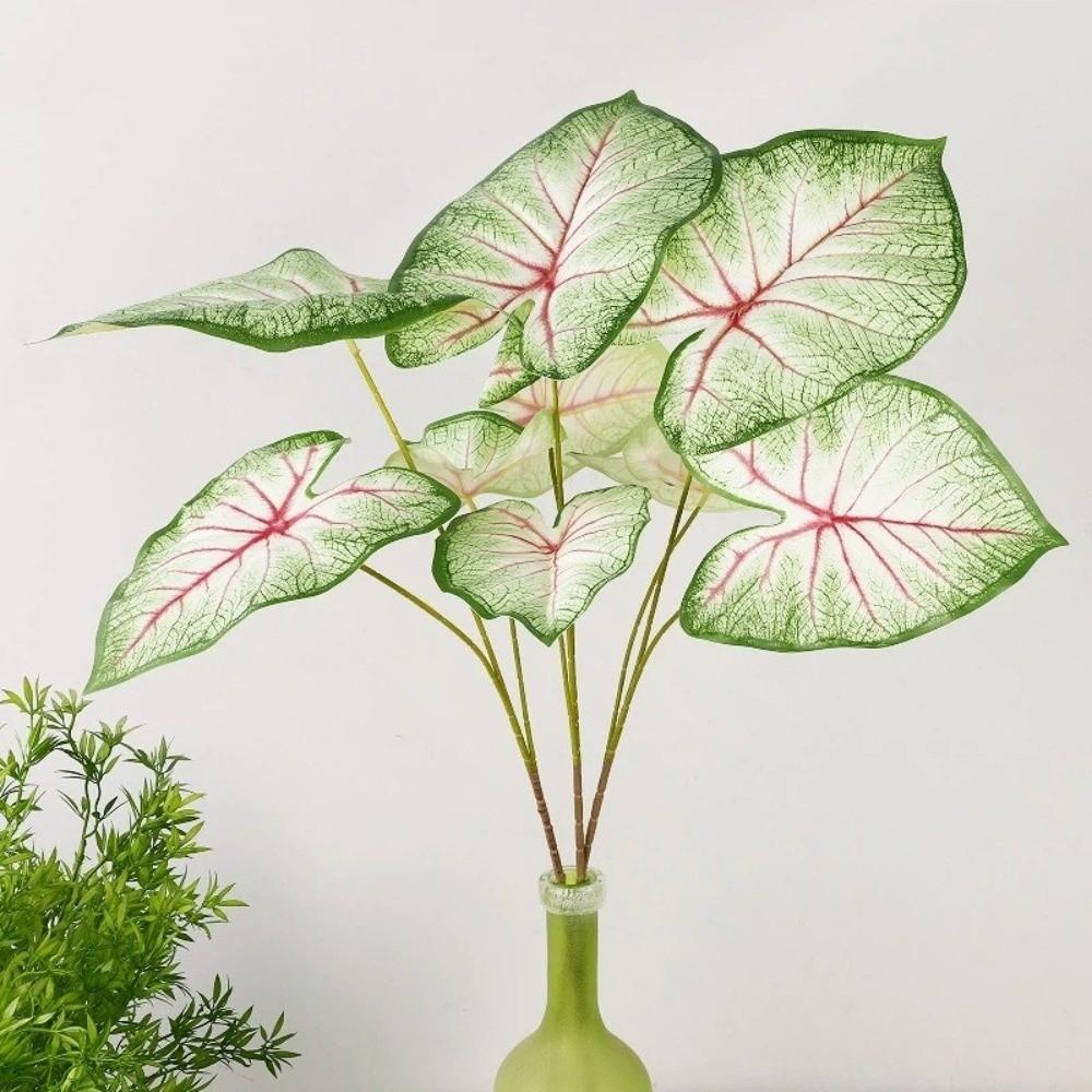 Green Plants Artificial Calla Leaves Plastic Artificial Arrowroot Leaf Banana Leaf  Room Decor