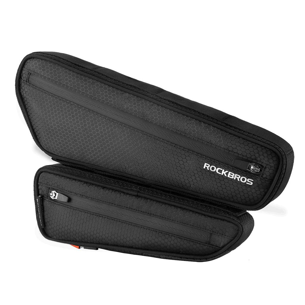 ROCKBROS Frame Bag, Bicycle Top Tube Bag, Waterproof Saddle Bag, 2.5L, Wear-Resistant, Cycle Bag, Road Bike Frame Saddle Bag, Easy Installation