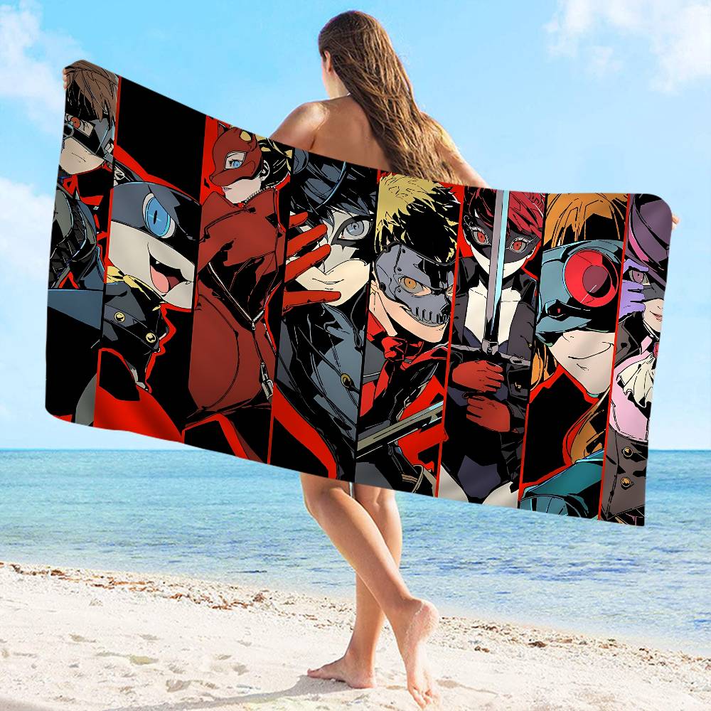 Popular games P-persona-A 5 Beach Towel Colorful Bath Towels for Girl Microfiber Quick Dry Custom Sand Free Beach Spa Gym Pool
