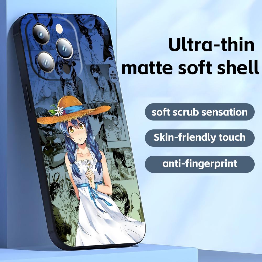 Shokugeki No Soma Handyhülle Für iPhone 16 16e 15 14 13 12 11 Plus Mini Pro Max Weiche schwarze Stoßfeste Hülle