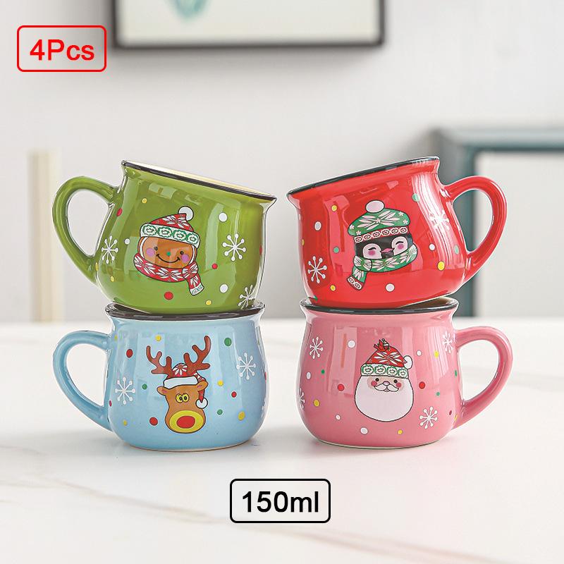 Ceramic Christmas Mug Cartoon Santa Mousse Cup Coffee Cup For Office Home Baking Dessert Breakfast Milk Mug For Kids Xmas Gift