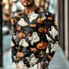 Men's Long Sleeve Shirt for Halloween Casual Wear