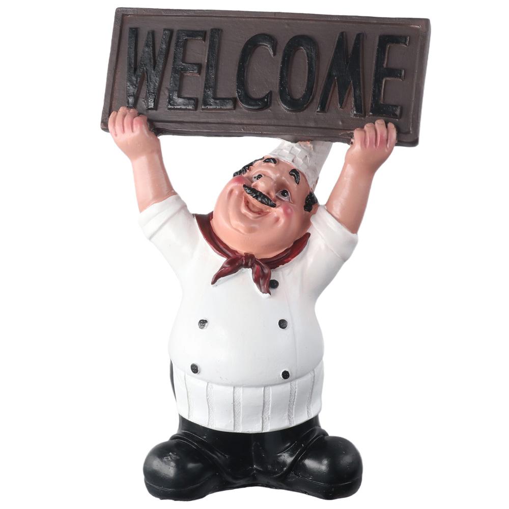 Cook Chef Welcome To Decorate Ornaments Welcome Sign Resin Chef Image Resin Decoration Cafe Restaurant Decoration Coffee House