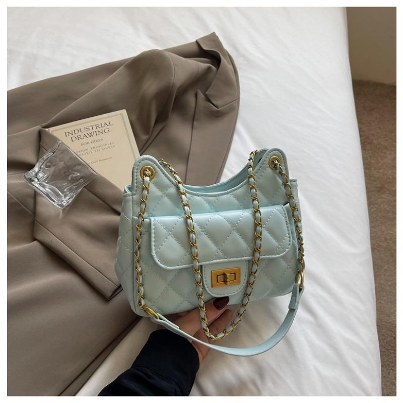 Premium Rhombus Casual Underarm Bag New Fashion Chain Bag Niche Design Versatile Bucket Bag
