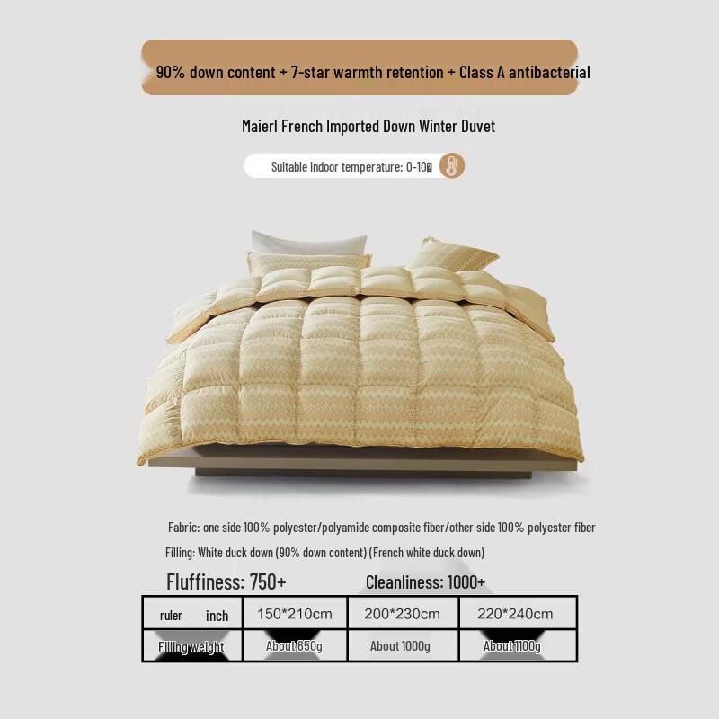 Mercury Home Textiles Merrill 90% White Duck Down Winter Quilt