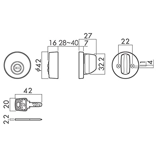 Kawaguchi Giken Cylinder Lock (Dimple) SF5N BS51