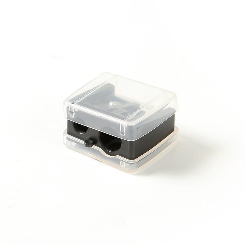 Dual-Hole Makeup Pencil Sharpener with Lid for Lip Liner, Eyeliner, and Eyebrow Tools