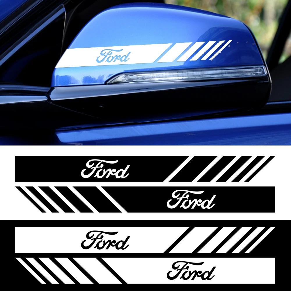2PCS Car Rearview Mirror Decoration Sticker Auto Refit Accessories For Ford Mustang Focus 2 3 4 Mondeo Fiesta Ecosport Kuga CVY1 B11
