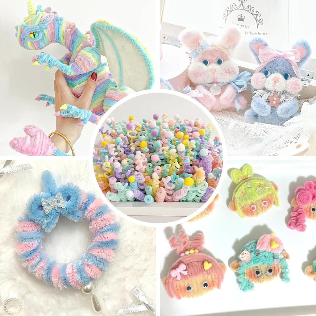 1000pcs Pipe Cleaners Craft , Thick Multiple Color Chenille Stem Flower Craft Supplies for DIY Art Christmas Creative Decoration