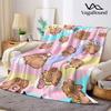 Rainbow Capybara Flannel Blanket Warm Soft Halloween Christmas Decorative Couch Warm Cozy All-Season Gift