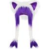 Sevimli Peluş Kedi Şapka, Örgülü Yumuşak Tüylü Hayvan Kulaklı Şapka Kışlık Sıcak Kulaklıklar Baş Maskesi Cosplay Aksesuarı
