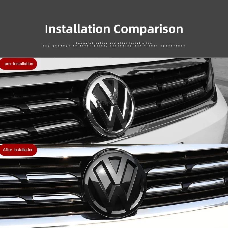 WHAQY1 Car Emblem Front Grille Rear Trunk Lid Covers Sticker 3D Decoration For VW MK6 8 Tiguan Arteon CC PASSAT B6 7 8 8.5 POLO T-ROC F26