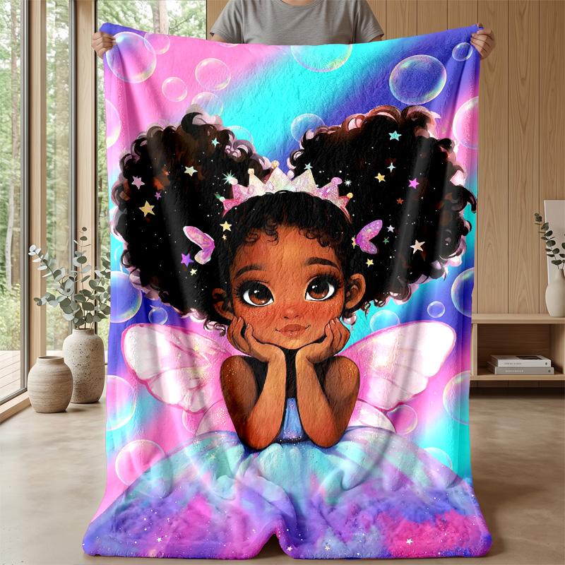 Fairy Dreams In Colors Theme Blanket Lightweight Warm Flannel Blanket Decorative Throw Blanket for Home Decoration