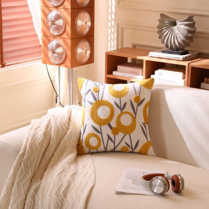 American Cotton Pillowcase Fabric Sofa & Bed Cushion Cover, Washable