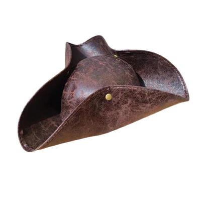 Leather Strap Skull Pirate Hat - Halloween & Role-Playing Gift