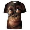 New Fashion Parody Gorilla Fun Monkey 3D Printed T-shirt Men's and Women's Summer Casual Short Sleeved Animal Shirt Top