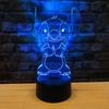 3D Cartoon Stitch Night Light Touch Switch 7 Color Change LED Desk Lamp Gift