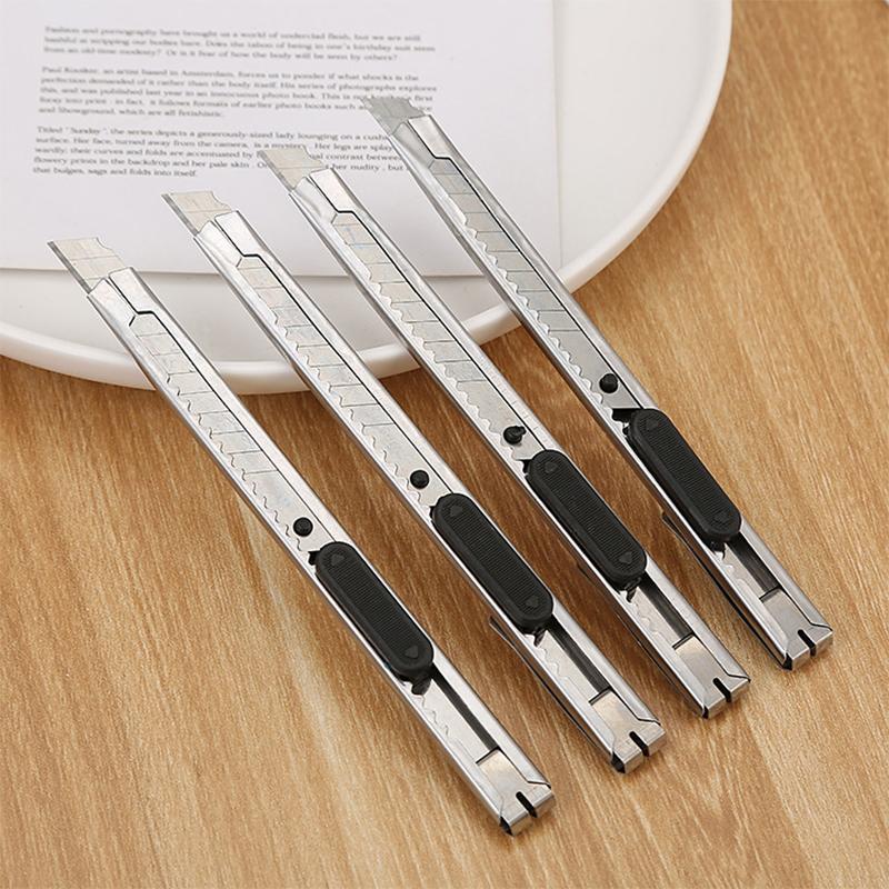 Non Slip Blades Unboxing Knife Handicraft Carving Tools 4Pcs Utility Knife Stainless Steel Paper Cut Box Cutter Tools Kit
