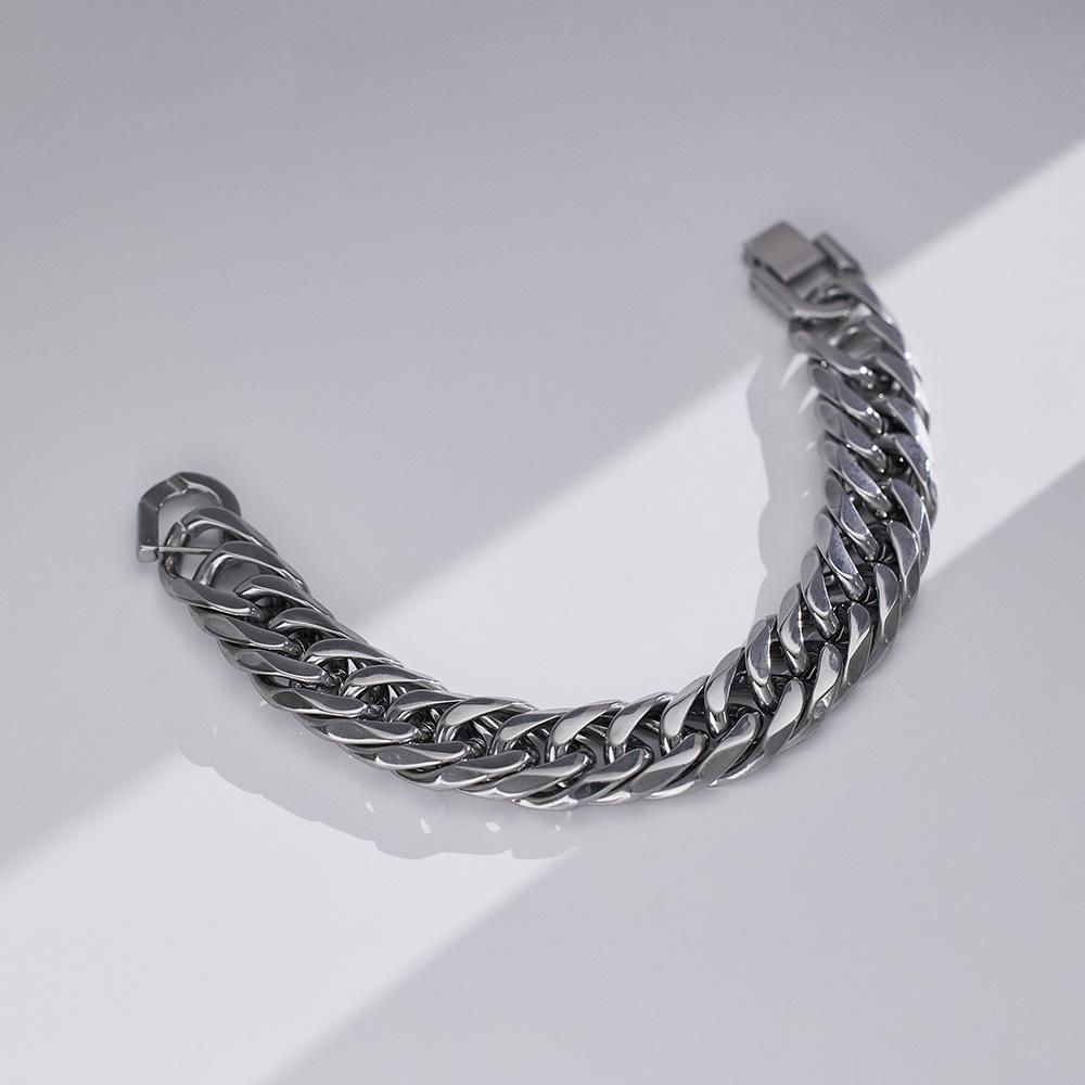Stainless Steel Men's Trendy Cuban Hip Hop Titanium Bracelet
